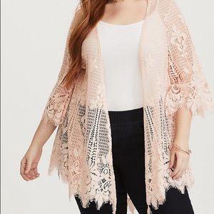 Torrid Pink Lace Kimono 1x/ 2x
